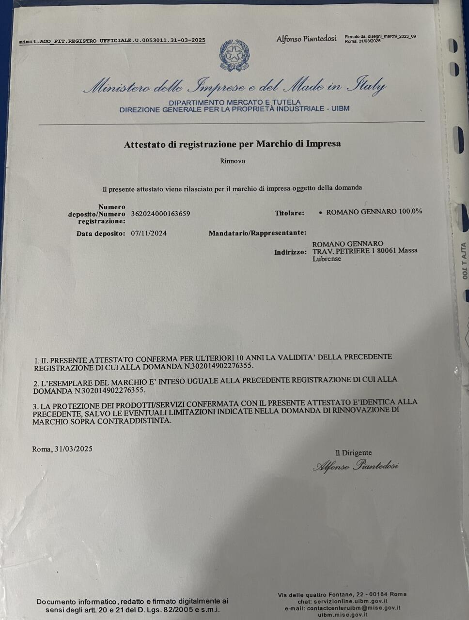 Italylimousine registered brand name