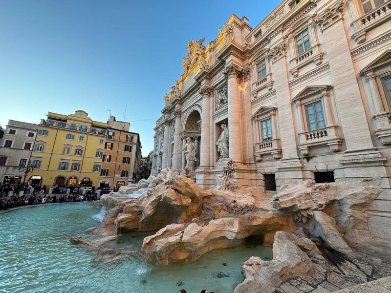 Trevi fountain in Rome Italy restoration work