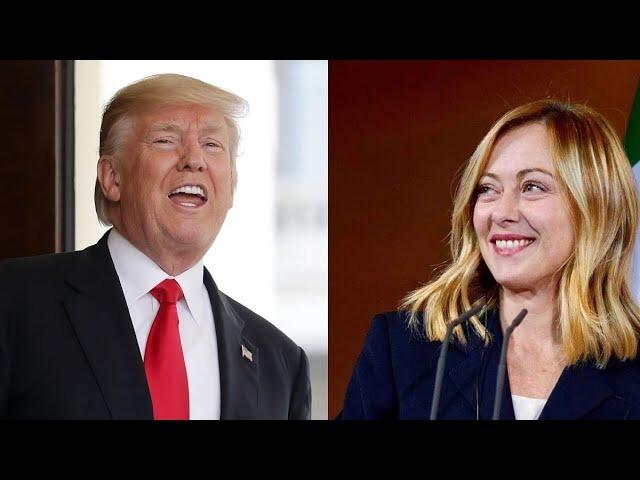 Italian premier Giorgia meloni congratulates the new president Donald Trump